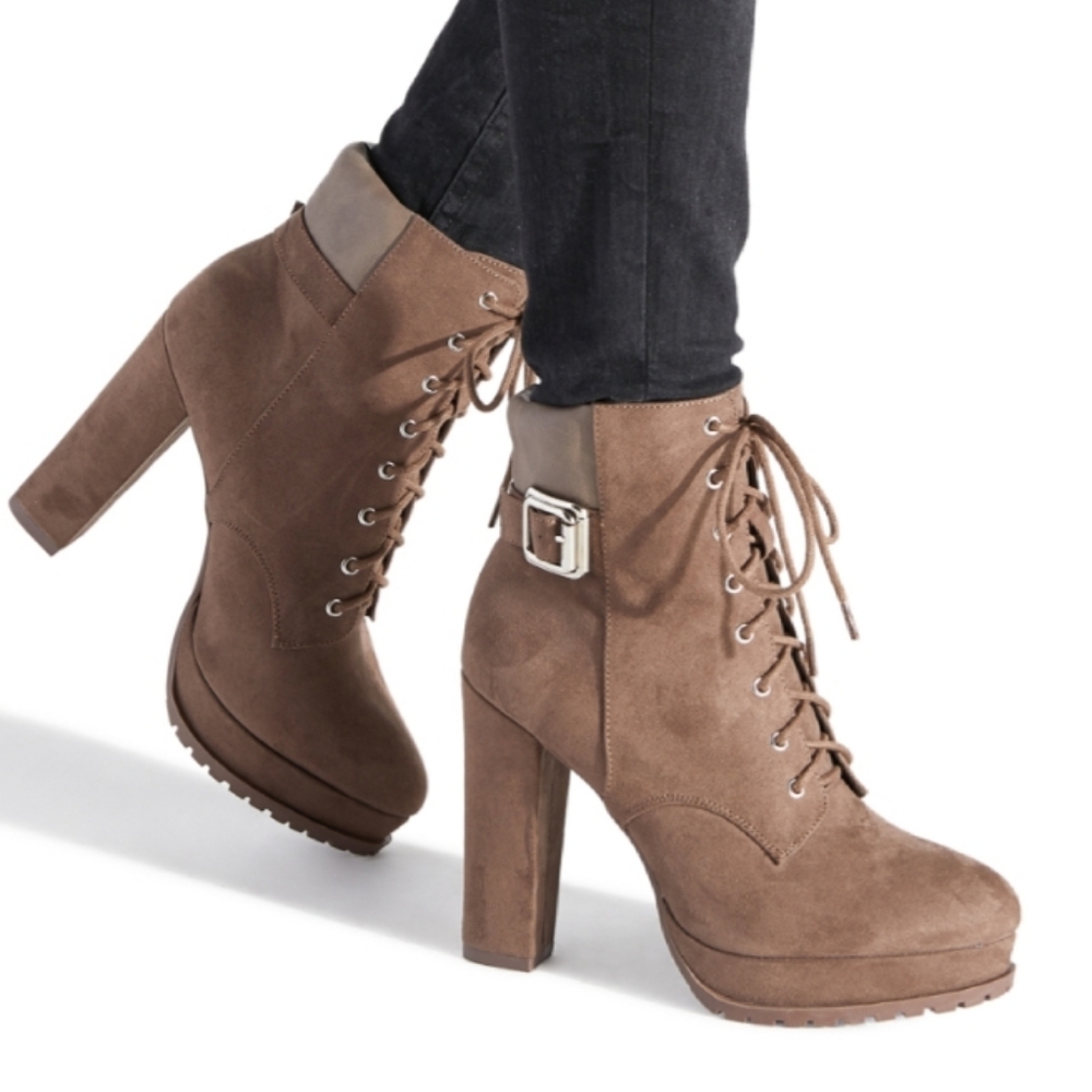 Alix Platform Hiker Bootie - Taupe